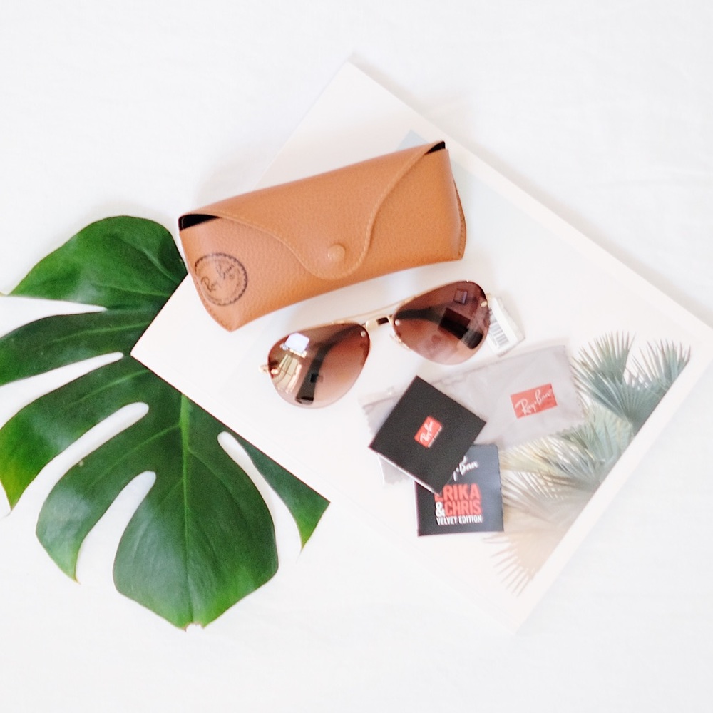 Ray-Ban Semi Rim Aviator Gradient Sunglasses